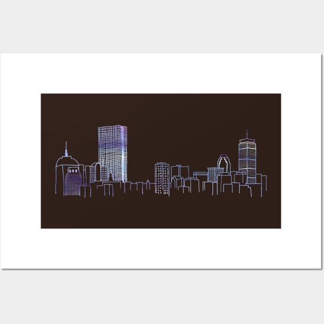 Boston Skyline Wall Art by doodlesbydani